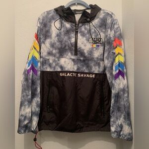 Galaxy By Harvic Earth Bound Galactic Savage Hooded Rain Jacket SZ Medium - RARE